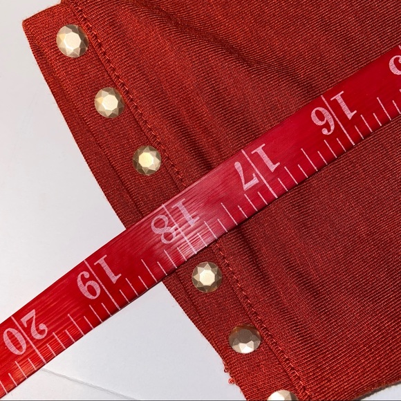 Ruby Rd. Rust Red Top w/ Gold embellishments on the neck, bottom & sleeves - Med - Picture 12 of 12